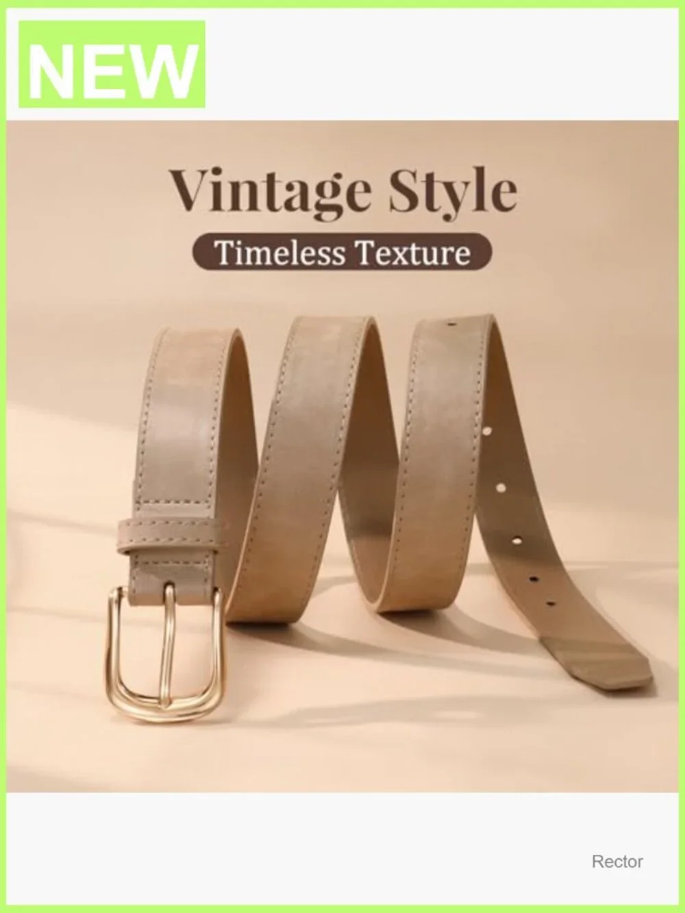 Faux Leather Belt with Gold Buckle Vintage Elegant Casual Waist Belt
